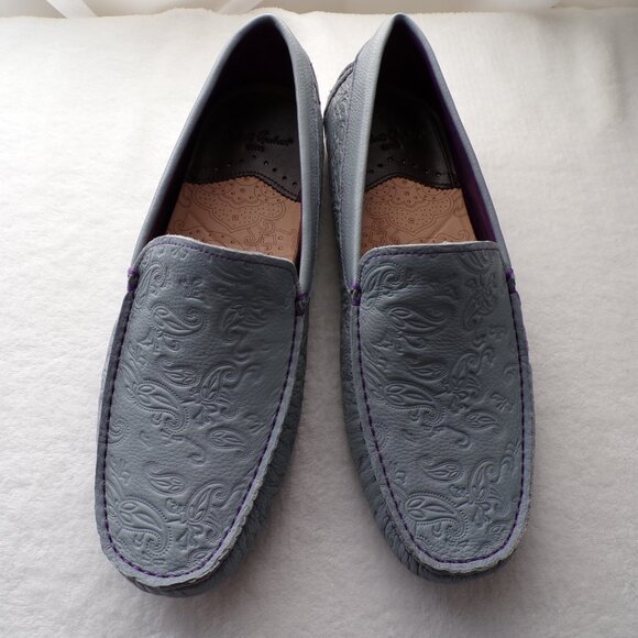 Robert Graham Contrast Stitch Paisley Print Leather Moc Loafers, Comfortable Lux main image 4